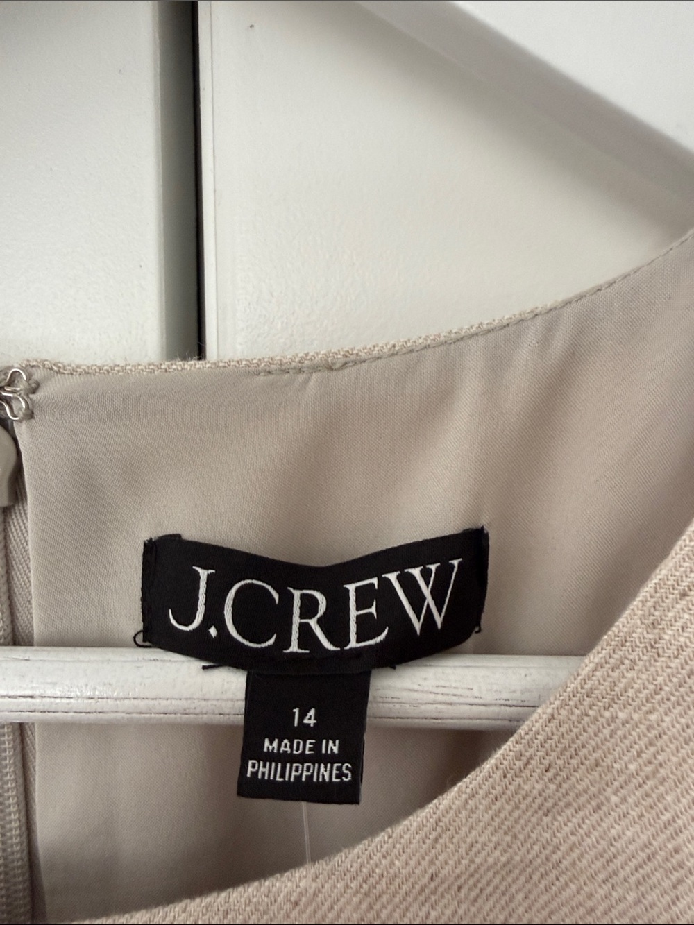 J Crew Elegant Sleeveless Beige/Natural Sheath Dress - Picture 3 of 5